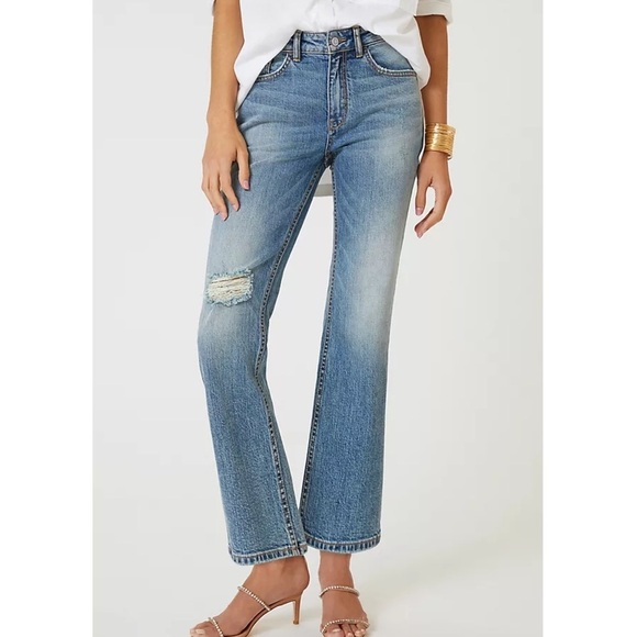 𝅺ANTHROPOLOGIE Pilcro the yaya kick flare Jean New NWT Medium Blue Denim Anthro - Picture 4 of 6